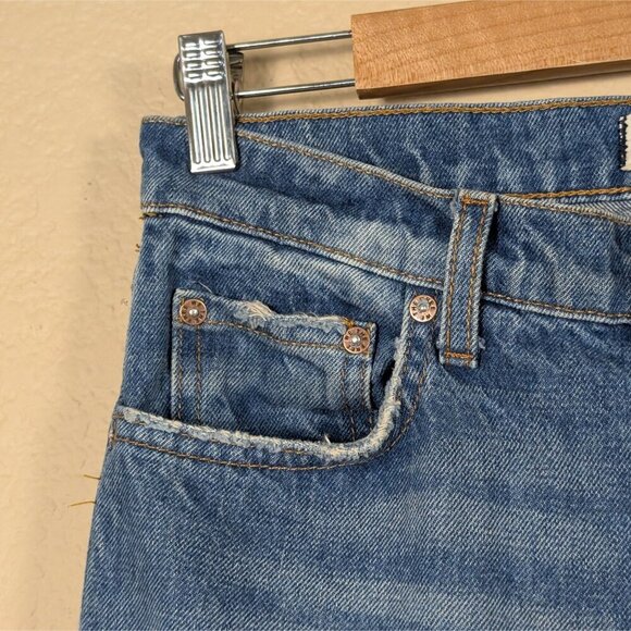 Free People Vixen Cigarette Jeans Vintage Wash Raw Hem Distressed sz 26 Casual - Picture 6 of 8